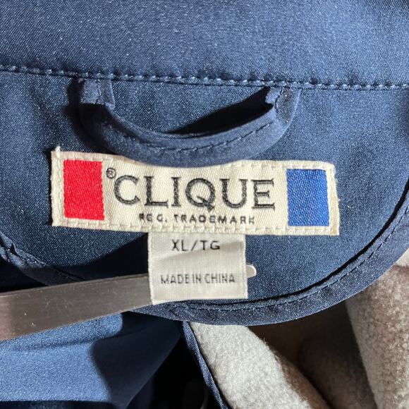 Clique Windbreaker Jacket Mens XL Blue Black Full Zip Outdoor Workwear Lined - Picture 7 of 10